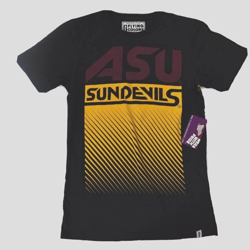 Flying Colors Mens ASU Arizona State Sun Devils Black Shirt New With Tags
